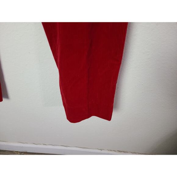 VINTAGE 90S POLO RALPH LAUREN CORDS CORDUROY FLAT FRONT RED TROUSERS 36 - Picture 3 of 13